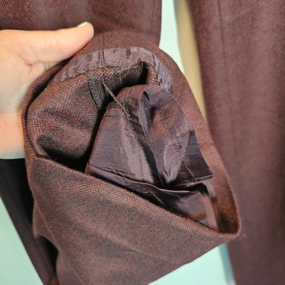 Ann‎ Taylor Wool Burgundy Straight Leg High Rise Career Pants Size 4 - Picture 7 of 11
